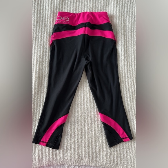 Bebe Black and Pink Capri Pants with Chevron Design - Picture 8 of 8